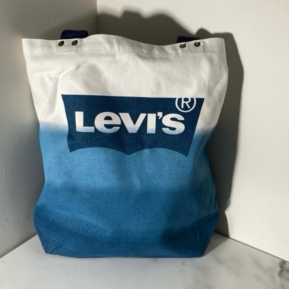 Levi's Blue & White Canvas Tote Bag NWT